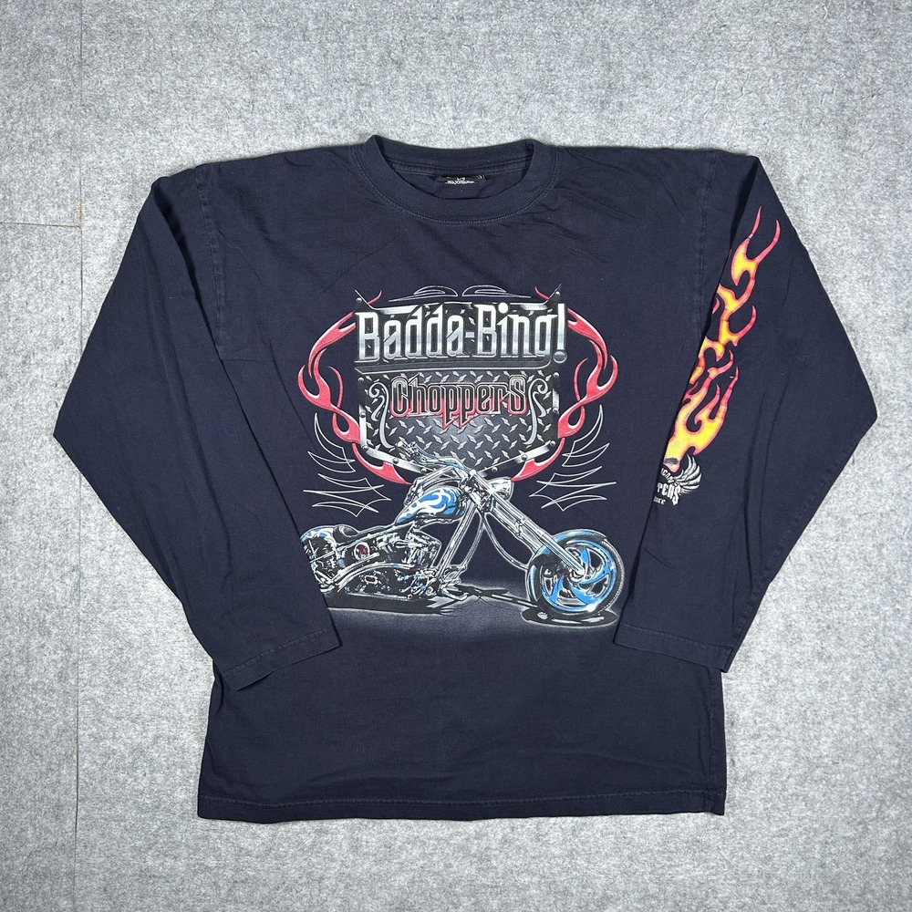 Vintage American Chopper Culture Long Sleeve T-Shirt Mens L/G Navy Blue Y2K